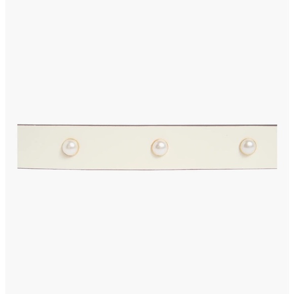 Kate Spade White Leather Faux Pearl Wrap Women’s Belt 40” Size Large NWT - Picture 4 of 6
